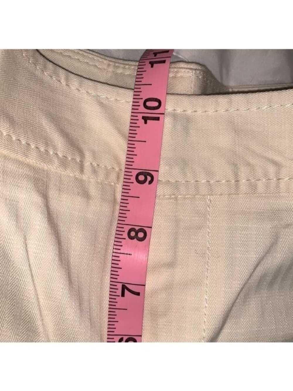 Liz Claiborne Audra Womens Off-White Straight-Leg Pants Size 12 Cotton Blend - Picture 9 of 14